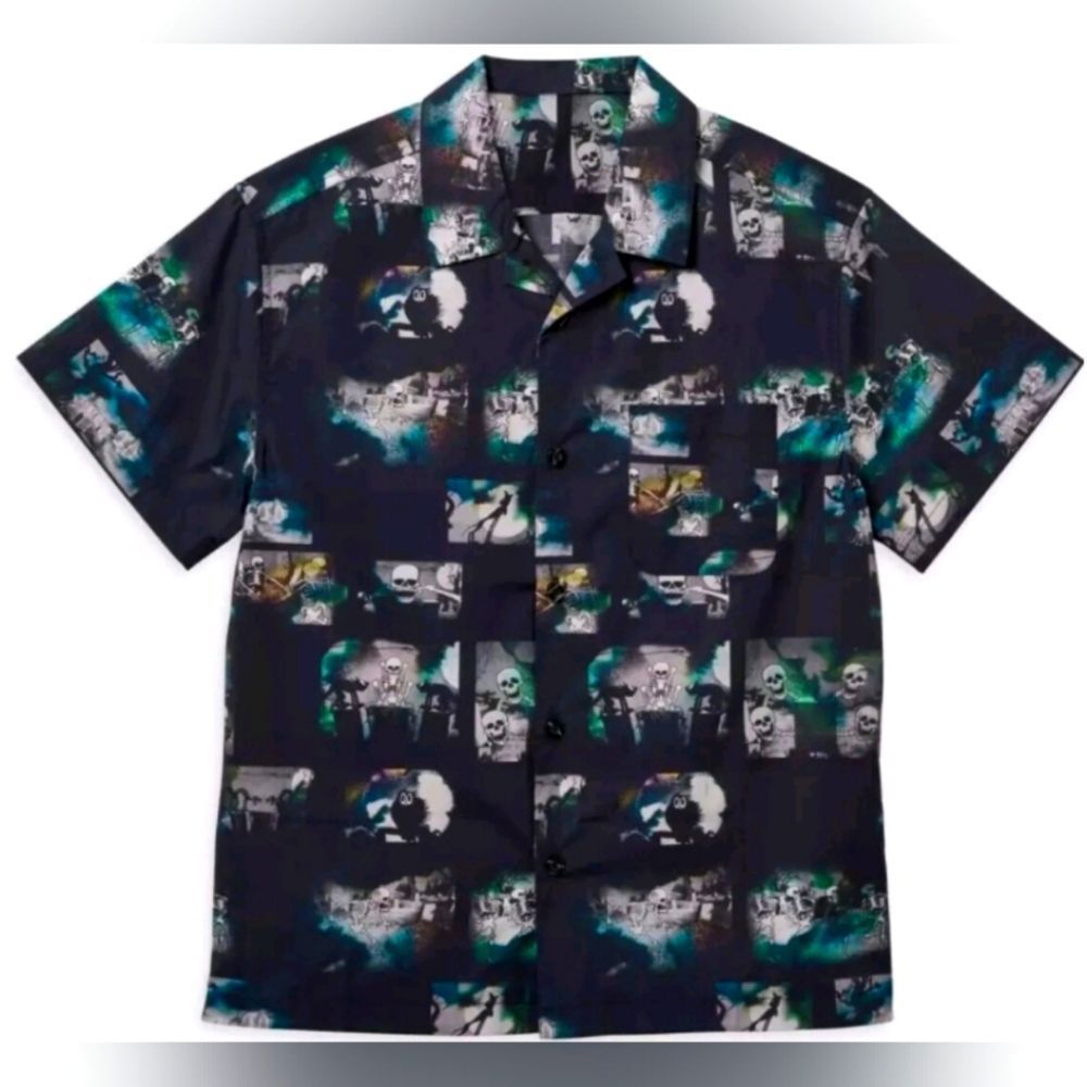 Disney Shirt The Skeleton Dance Button Up Collared Woven Adult 2XL NWT